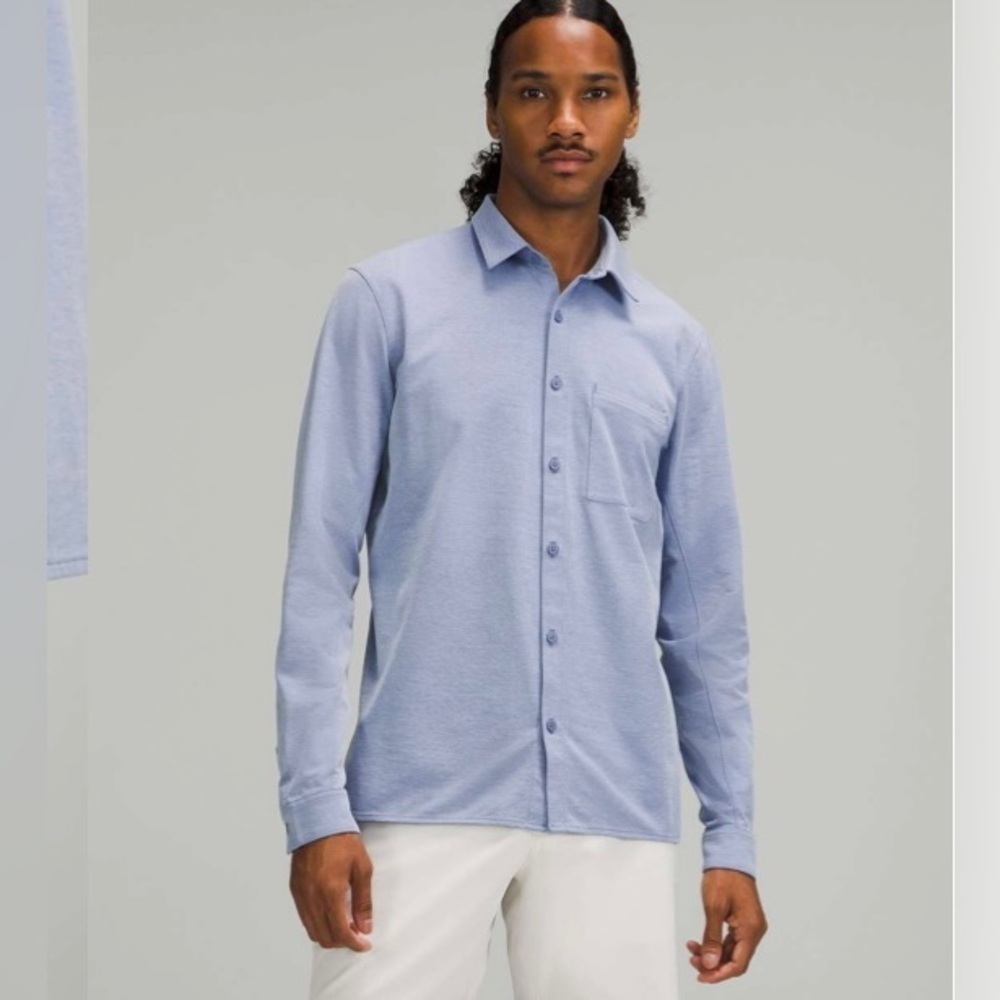 Lululemon Commission Long Sleeve Shirt In Harbor Blue Size small